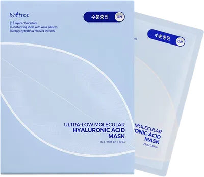 Isntree Ultra-Low Molecular Hyaluronic Acid Mask 10 Pack - 12 Layers Of Moisture